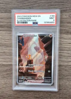 2023 Pokemon Mew en Charmander Illustration Rare Card #168 - PSA 9 MINT - Image 1
