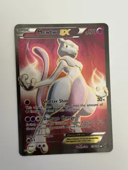 Pokemon Mewtwo-EX TCG Full Art Ultra Rare Holo Card Breakthrough 158/162 MP - Image 1