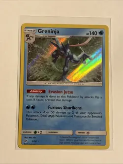 Pokemon TCG Greninja 9/18 Holo Rare Detective Pikachu NM Card - Image 1