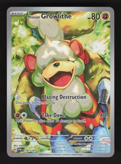 Hisuian Growlithe 181/167 Pokemon Twilight Masquerade Holo Full Art Card - Image 1