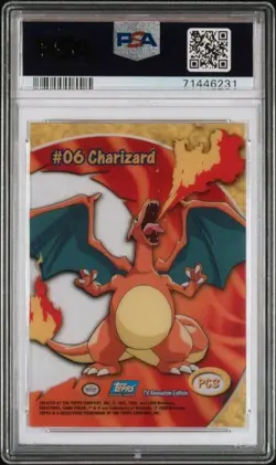 PSA 9 MINT Charizard Topps Pokemon TV Animation Clear Cards 2000 PC3 #06 - Image 2