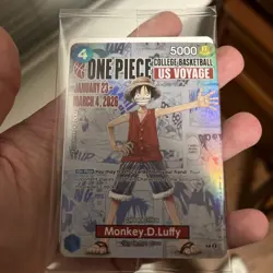 One Piece Monkey D. Luffy US College Basketball Card Rutgers In Hand Ships now - Image 1