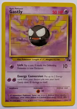 Gastly Fossil Set 33/62 Vintage Uncommon Pokemon TCG Card. Near Mint Condition - Image 1