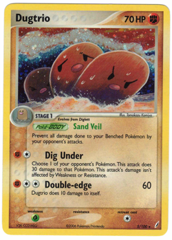 Dugtrio 5/100 EX Crystal Guardians Rare Holo Pokemon Card - Image 1