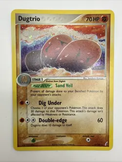 Dugtrio 5/100 EX Crystal Guardians Rare Holo Pokemon Card - Image 3