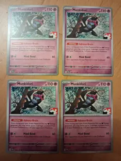 4 x Munkidori Rare Pokemon Prize Pack Series Cards 095/167 NM unplayed playset - Image 1