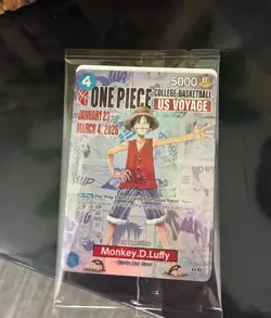 RARE One Piece Monkey D. Luffy US Voyage College Basketball Promo Card SEALED - Image 1