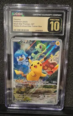 Pikachu 027 Sv: Scarlet & Violet Promo Cards Holo CGC Pristine 10 - Image 1