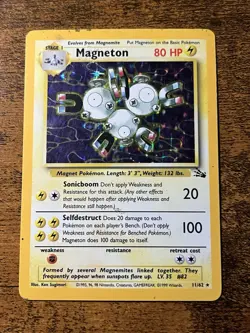Pokemon TCG Magneton Fossil Holo Rare Card 11/62 Unlimited - Image 1