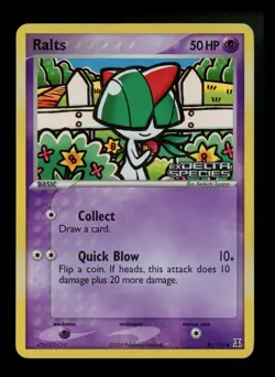 Ralts 81/113 EX Delta Species 2005 Reverse Holo Pokemon Card TCG - Image 1