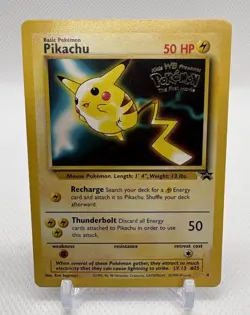 Pikachu #4 Black Star Promo Pokemon Card WOTC 1999 WB First Movie - Image 1