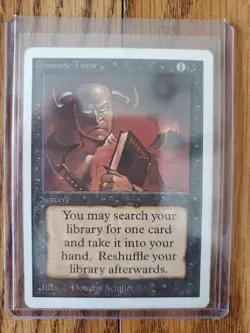 Magic The Gathering DEMONIC TUTOR UNLIMITED Series Light to Moderate Play - Image 1
