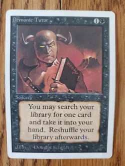 Magic The Gathering DEMONIC TUTOR UNLIMITED Series Light to Moderate Play - Image 2