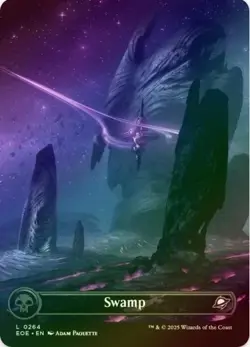 Swamp (0264) (Borderless Foil) Edge of Eternities - Magic MTG NM - Image 1