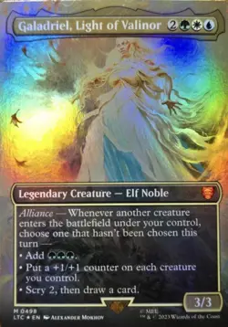 MTG Galadriel, Light of Valinor *BORDERLESS FOIL* The Lord of the Rings 498 NM - Image 1