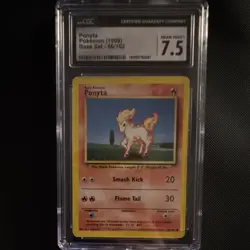 Pokemon TCG Ponyta 60/102 Base Set Regular Common CGC 7.5 English (1999) - Image 1