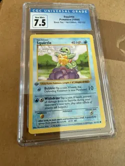 1999 Pokemon Squirtle 1st Edition Shadowless Base Set #63/102 CGC 7.5 Near Mint+ - Image 1