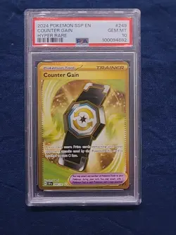 2024 POKEMON SSP EN-SURGING SPARKS HYPER RARE #249 COUNTER GAIN PSA 10 - Image 1