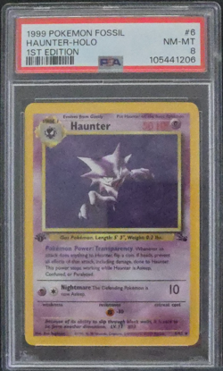 1999 Pokemon Fossil Haunter holo #6 1ST Edition PSA 8 - Image 1