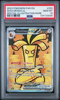PSA 10 GEM MINT Gholdengo ex Paradox Rift SIR 2023 Holo Pokemon 252/182 - Image 1