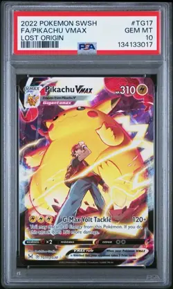 PSA 10 GEM MINT Pikachu VMAX Lost Origin Full Art Holo 2022 Pokemon TG17/TG30 - Image 1