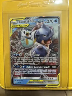 2019 Pokemon Blastoise & Piplup GX Tag Team Cosmic Eclipse - Image 1