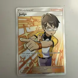 Pokemon Judge Full Art Trainer Pack 209/214 Sun & Moon Lost Thunder Rare NM - Image 1