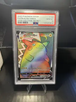 Pokemon TCG: Pikachu VMAX 188/185 Vivid Voltag Full Art Rainbow PSA 10 GEM MT - Image 1