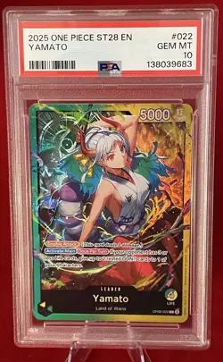 2025 One Piece ST28 EN Yamato #OP06-022 PSA 10 Gem Mint - Image 1