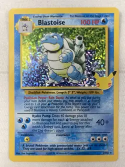 Blastoise 2/102 Celebrations: Classic Collection Holo Pokemon TCG NM - Image 1