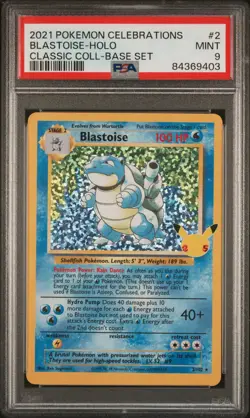 Blastoise-Holo Pokemon Celebrations Classic Collection 2 PSA 9 - Image 1