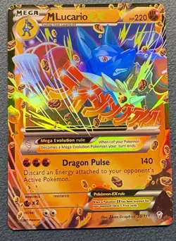 Pokemon TCG M Lucario EX 55/111 XY Furious Fists Holo Ultra Rare Mega - Image 1