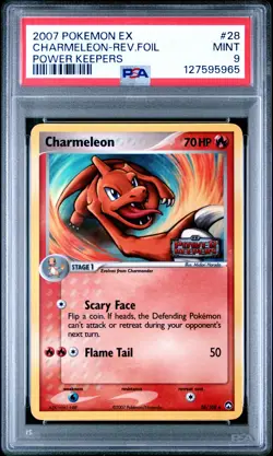 2007 POKEMON EX POWER KEEPERS #28 CHARMELEON-REVERSE FOIL PSA 9 - Image 1