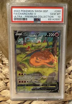 2022 Pokemon UPC Black Star Promo Charizard V Full Art SWSH260 PSA 10 GEM MINT - Image 1