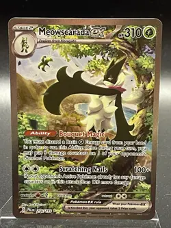 Pokemon TCG Scarlet & Violet Paldea Evolved: Meowscarada ex 256/193 SIR Card NM - Image 1