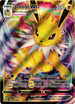 Pokemon TCG Jolteon VMAX Holo Ultra Rare Card Evolving Skies 051/203 NM - Image 1