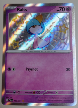 Ralts - 153/091 - Pokemon Paldean Fates Shiny Rare Card NM - Image 1