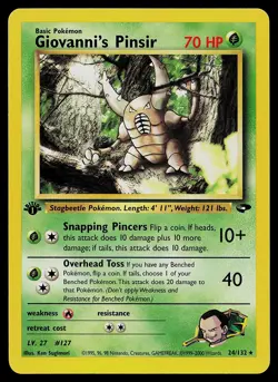 Pokemon Card - Giovanni's Pinsir Gym Challenge 24/132 Rare 1st Edition - Image 1