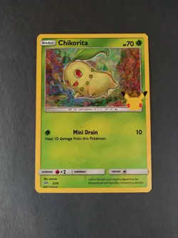 Chikorita McDonalds Pokemon Promo HOLO Card 2/25 - 25th Anniversary - Image 2