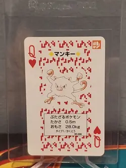 Mankey Queen of Hearts Red Charizard Deck Playing Poker Card Pokemon - Image 3