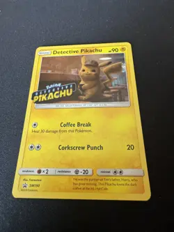 Pokemon Card Detective Pikachu SM190 Black Star Promo STAMPED MP - Image 1