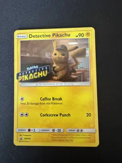 Pokemon Card Detective Pikachu SM190 Black Star Promo STAMPED MP - Image 2
