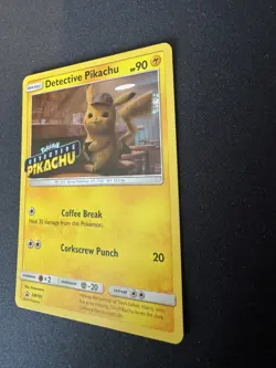Pokemon Card Detective Pikachu SM190 Black Star Promo STAMPED MP - Image 3