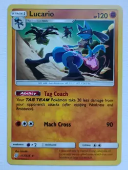 Lucario 117/236 Unified Minds Regular Finish Rare Pokemon Card - Image 1