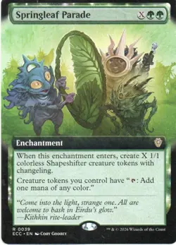 MTG: Lorwyn Eclipsed Commander: Extended Art Springleaf Parade: LP Condition - Image 1