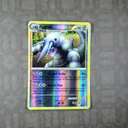Pokemon TGC Aggron 1/102 Triumphant TM Reverse Holo Rare HeartGold SoulSilver NM - Image 1