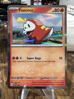 Pokemon TCG Fuecoco Black Star Promo Holo Card SVP en 002 Scarlet & Violet - Image 1