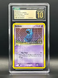 CGC Pristine 10- Beldum 55/107 Reverse Holo Stamped- Pokemon 2005 EX Deoxys - Image 1