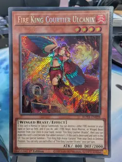 YuGiOh! Fire King Courtier Ulcanix ROTA-EN098 Secret Rare 1st Ed - Image 1