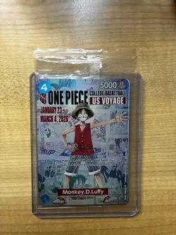 One Piece Monkey D. Luffy US Voyage College Basketball Promo Card Rutgers SEALED - Image 1